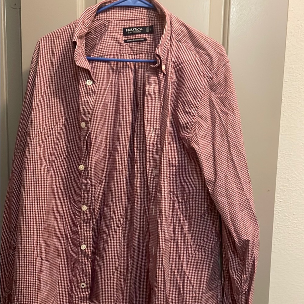 Nautica Men's Red Checkered Shirt